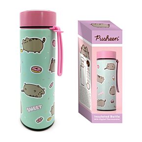 Reusable Insulated Drinks Bottle Digital Thermometer - Pusheen the Cat Sweets