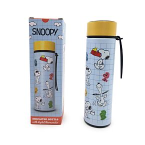 Reusable Insulated Drinks Bottle Digital Thermometer - Peanuts Snoopy & Woodstock