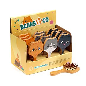 Bamboo Shaped Hair Brush - Beans & Co Cats