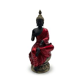 Decorative Thai Buddha Figurine - Red, Black & Gold Enlightenment