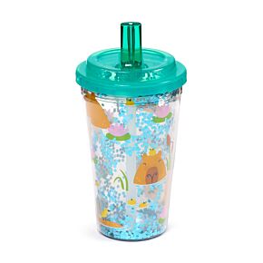 Shatterproof Double Walled Cup with Lid and Straw - Capybara