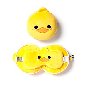 Relaxeazzz Travel Pillow & Eye Mask - Duck