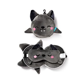 Relaxeazzz Travel Pillow & Eye Mask - Adoramals Dexter the Bat