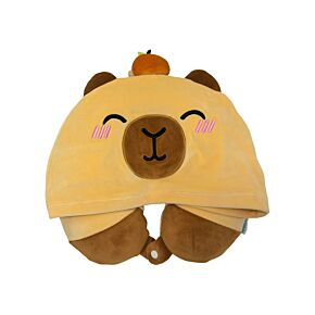 Hoodeazzz Duke the Capybara Plush Memory Foam Travel Pillow & Hood