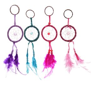 Dreamcatcher Keyring - Bright Mini Feathers