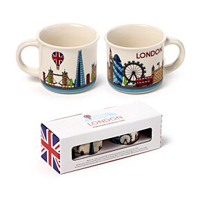 Set of 2 Porcelain Espresso Cups - London Icons London Skyline