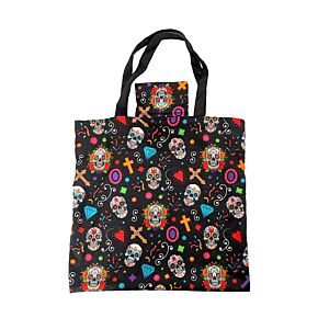 Handy Foldable RPET Shopping Bag - Day of the Dead