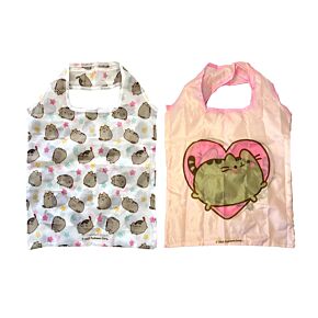 Foldable Reusable RPET Shopping Bag Pusheen the Cat Hearts & Stars