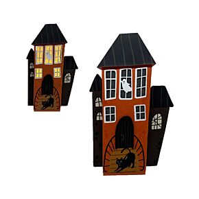 LED Decoration - Halloween Spooky Black Cat & Ghost House