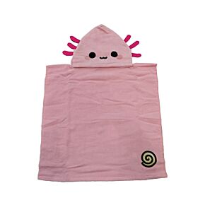 Kids Hooded Towel - Adoramals Maddie the Axolotl