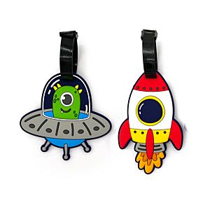 PVC Luggage Tag Set of 2 - Space Cadet
