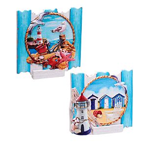 3D Printed Souvenir Seaside Magnet - Blue Fencing Frame