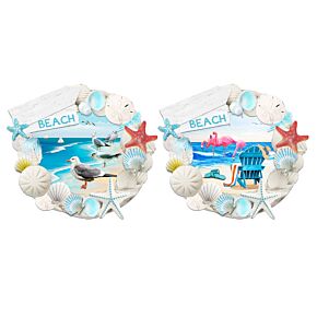 3D Printed Souvenir Seaside Magnet - Blue Beach Shells Frame
