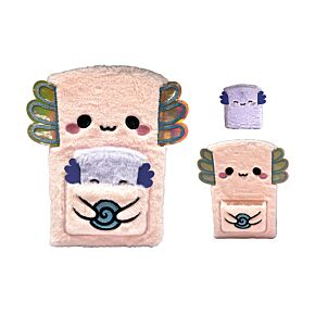 Plush A5 Notebook with Pouch & Mini Notebook - Adoramals Maddie the Axolotl