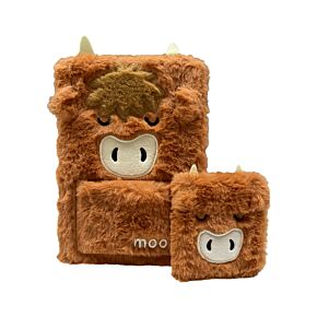 Plush A5 Notebook with Pouch & Mini Notebook - Highland Coo