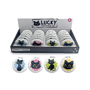 Compact Mirror - Lucky the Black Cat