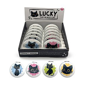 Compact Mirror - Lucky the Black Cat