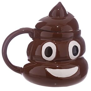Shaped Ceramic Mug with Lid - Emotive Poop