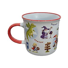 Porcelain Fine Rimmed Mug - Knights & Dragons