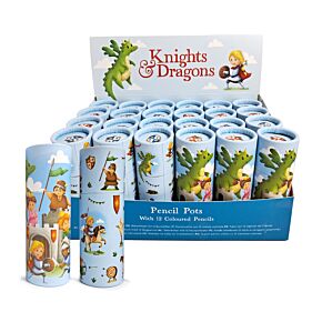 Colouring Pencil Tube - Knights & Dragons