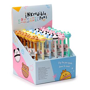 Erasable Pen with PVC Topper - Cute Animals
