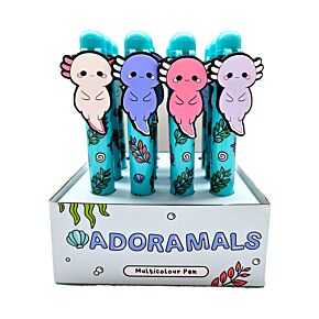 Multi Colour Pen (6 Colours) - Adoramals Maddie the Axolotl