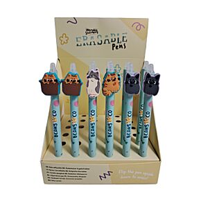 Erasable Pen with PVC Topper - Beans & Co Cats