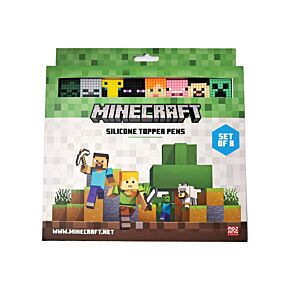 Fine Tip Pen with Silicone Topper Set of 8 - Minecraft