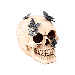 Decorative Ornament - Skull with Metallic Butterflies