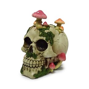 Decorative Ornament - Skull with Toadstools & Moss