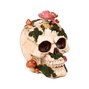 Decorative Ornament - Skull with Toadstools & Moss