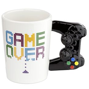 Shaped Handle Ceramic Mug - GAME OVER Game Controller