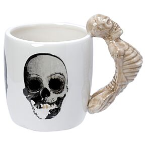 Shaped Handle Ceramic Mug - Skeleton