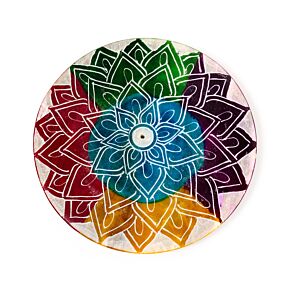 Carved Soapstone Incense Burner Dish - Chakra Lotus