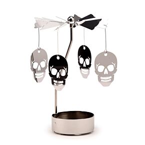 Spinning Tea Light Carousel Candle Holder - Skull