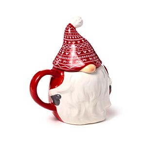 Peeping Lid Ceramic Lidded Character Mug - Christmas Gonk