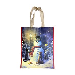 Lisa Parker Christmas Cats & Snowman Reusable Shopping Bag