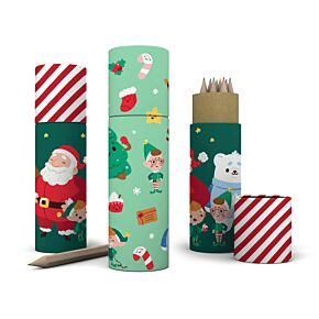 Colouring Pencil Tube - Jingle Bunch Christmas