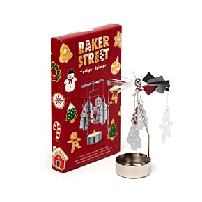 Spinning Tea Light Carousel Candle Holder - Christmas Baker Street Gingerbread Men
