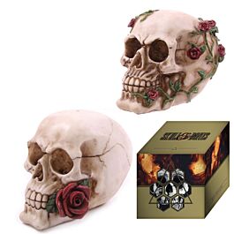 Fantasy Skull Head with Roses Ornament