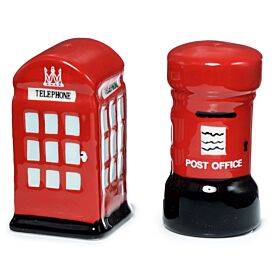 Ceramic Salt & Pepper Set - London Icons Telephone Box & Post Box