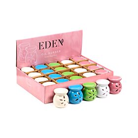 Simple Coloured Cut Out Design Ceramic Oil Burner