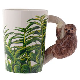 Shaped Handle Ceramic Mug - Jungle Explorer Sloth Shaped Handle Ceramic Mug - Jungle Explorer Sloth