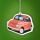 Air Freshener - Orange Scented Retro Red Fiat 500