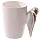 Shaped Handle Ceramic Mug - Silver Angel Wings