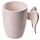 Shaped Handle Ceramic Mug - White Angel Wings