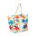 Beach Bag & Pouch Set - Multi Coloured Palm Trees