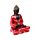 Decorative Thai Buddha Figurine - Red, Black & Gold Contemplation