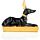 Gold and Black Egyptian Anubis Jackal Figurine