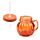 Glass Drinking Jar with Lid & Straw - Pumpkin
